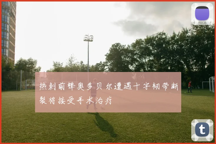 热刺前锋奥多贝尔遭遇十字韧带断裂将接受手术治疗